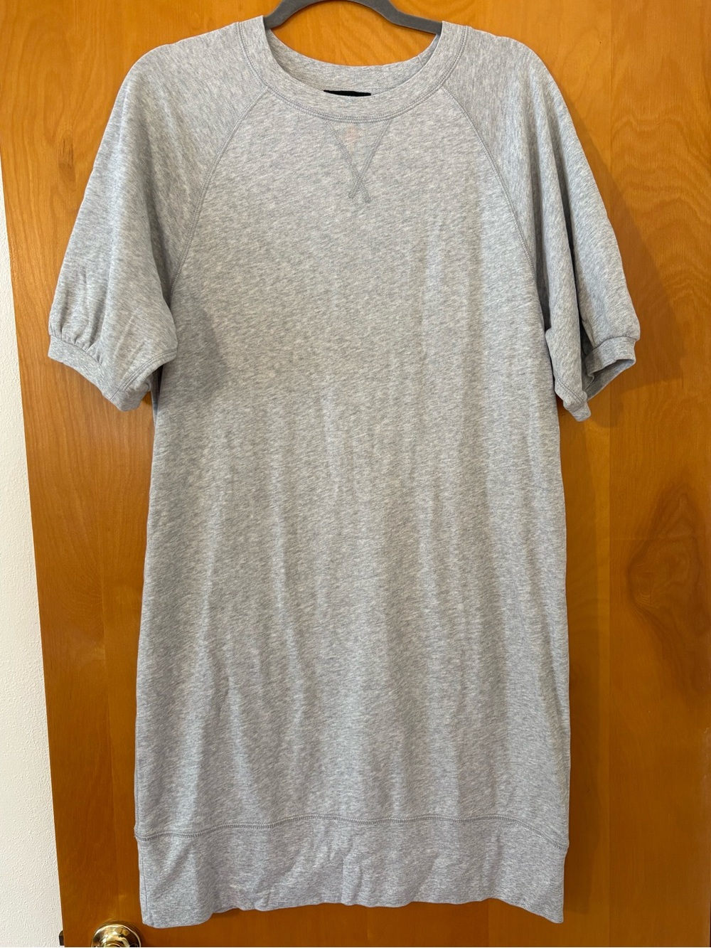 NWT J.Crew Puff-Sleeve Short-Sleeve Sweatshirt Dress Heather Gray Size (Size M)